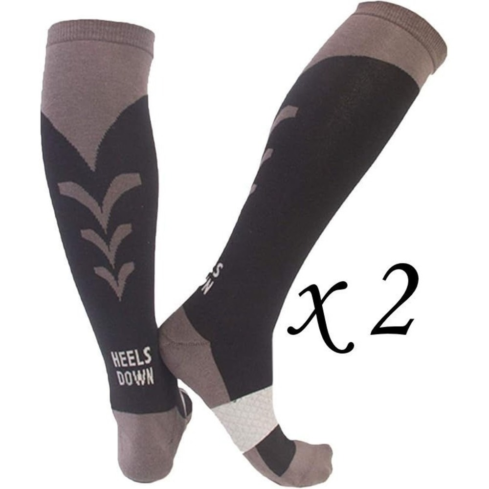 2 Pairs C4 Women's High Performance Equestrian Riding Socks - Shoe Size 6-12